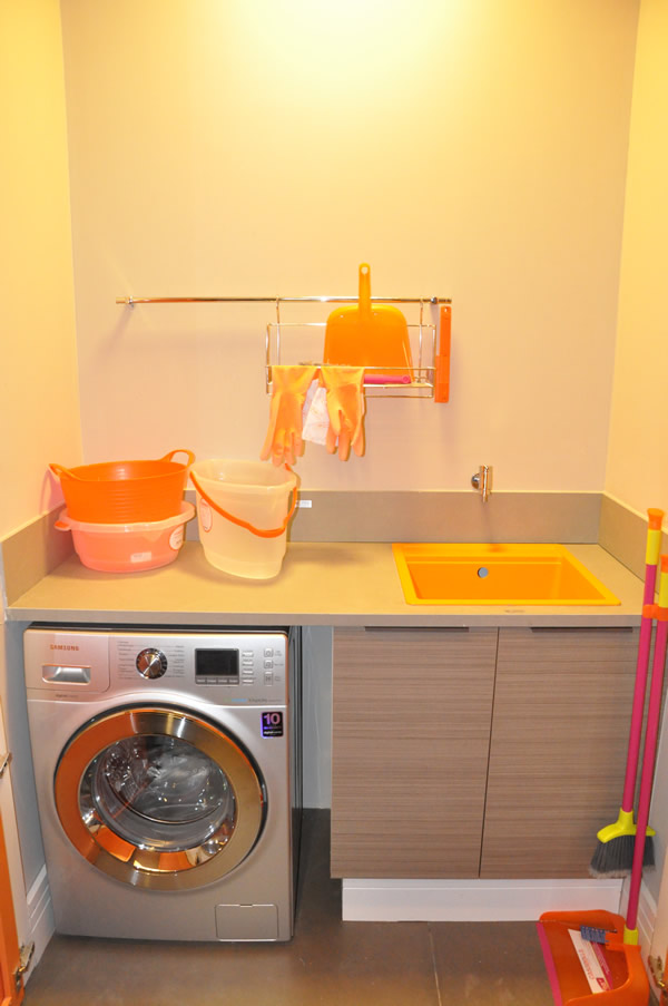 Uma lavanderia completa escondida. Adorei! CTRL-C + CTRL-V pra minha casa já!