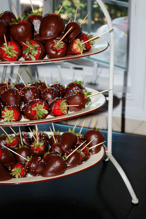 Morangos cobertos com chocolate