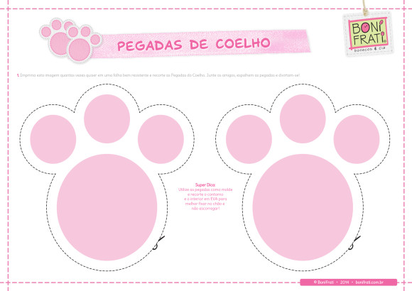 Se não tiver espaço fora de casa, decore o interior com pegadas de coelho (clica na imagem que aumenta!)